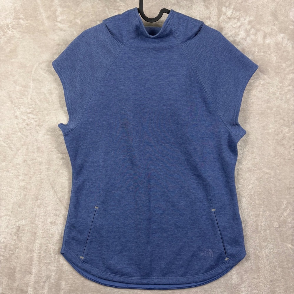 The North Face Hoodie Top Womens L Blue Sleeveless Activewear Outdoors Sports